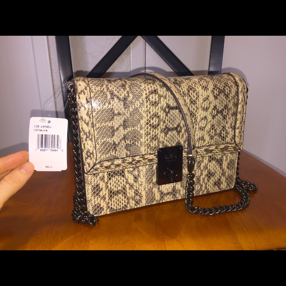 NWT Coach Hutton Python Snakeskin Bag